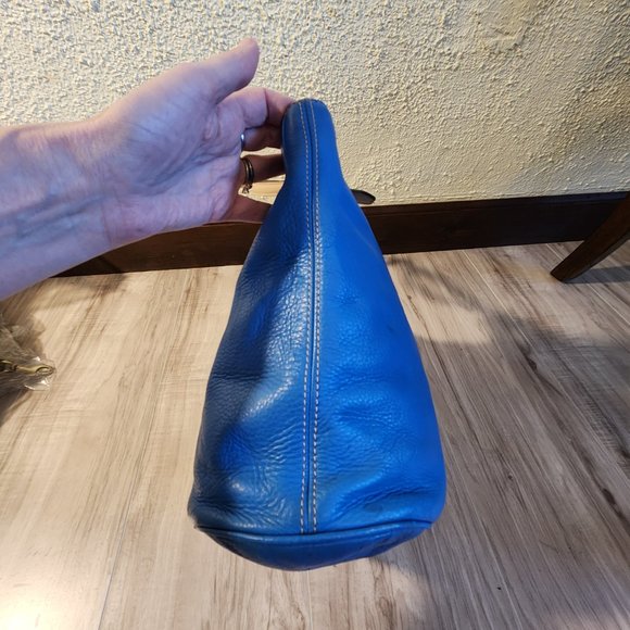 Michael Kors Blue Leather Shoulder Bag Purse - Picture 5 of 12